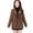 Brown, variant on Autumn Winter Women Jacket Thickened Fleece Faux Leather Patchwork Dual-sided Reversible Mid Length Plus Size Pockets Double-breasted Notch Collar Overcoat