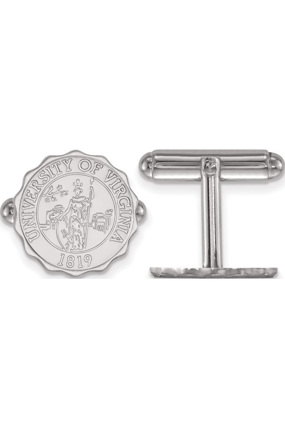 Sterling Silver Rh-Plated Logoart University Of Virginia Crest Cuff Link (15 X 15) Made In United States ss069uva