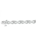 thumbnail image 3 of 1/10 Carat T.W. Diamond Silver-Tone Fashion Link Bracelet, 7.5", 3 of 3