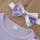 thumbnail image 3 of Gibobby Ropa Para Bebe con estampado de flores de manga larga de invierno para niñas pequeñas, mono recién nacido con diademas para niños, ropa(Morado, 80.00), 3 of 5