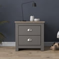 thumbnail image 6 of 19.68 in. Grey and Natural Oak Rectangle Wood End Table with 2 Drawers, 6 of 10