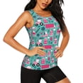 thumbnail image 2 of Xecao Excavator print women's scoop neck, loose-fit workout tank tops for the gym., 2 of 9