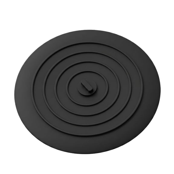 Drain Plug Silicone Sink Stopper Floor Drain Cover Tub Plug for Kitchen Bathroom Laundry, Universal Water Suction Flat Sealing Bathtub Hair Plug A606_Black