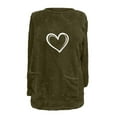 thumbnail image 4 of Womens Warm Fleece Pullover Tops Cute Heart Sherpa Lined Tunic Pullover Long Sleeve Crewneck Thermal Sweatshirts Winter Warm Cozy Jumper Shirts Loungewear with Pockets, 4 of 4