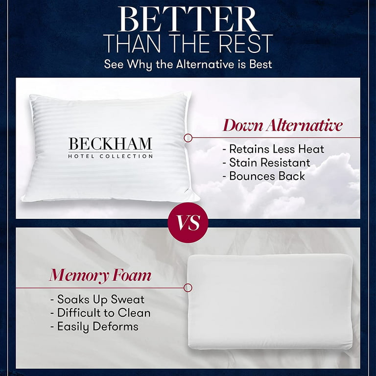  Customer reviews: Beckham Hotel Collection Bed Pillows Standard  / Queen Size Set of 2 - Down Alternative Bedding Gel Cooling Pillow for  Back, Stomach or Side Sleepers