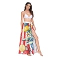 thumbnail image 2 of FORMRS Womens Beach Sarong Semi-Sheer Bikini Wrap Skirt Swimsuit Cover-ups, White Striped Lemon, 2 of 7
