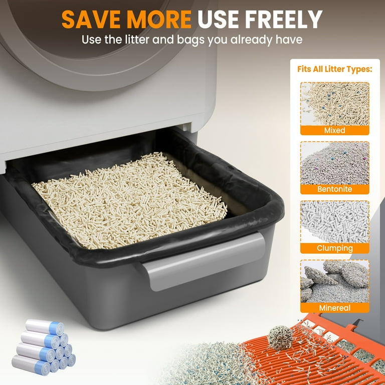 Self-Cleaning Litter Box, 90L Automatic Cat Litter Box for Multiple Cats  with Triple Safety Protection, Ultra Cleaning -Odor Removal, 10L Waste  Disposal Litter Box with App Control, Step-Up and Mat - Walmart.com