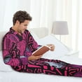 thumbnail image 6 of Kdxio ink Donkey Pop Art Men’s Pajama Set Pajamas For Men 2 Piece PJ Set with Men Pajama Pants and Long Sleeve T-Shirt Lounge Set-Small, 6 of 7