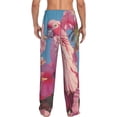 thumbnail image 7 of Salouo Pink Parrot Tropical Blossoms Print Pajama Pants for Men, Lounge Pants Elastic Waistband Casual Men's sleepwear Loungewear Sleep Pajama Pant -, 7 of 7