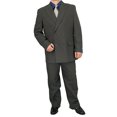 thumbnail image 2 of Mens Two Piece Double Breasted Modern Fit Italian Styled Dress Suit Set | Black Charcoalgrey Chocolate Grey Navy White, 2 of 4