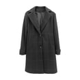 thumbnail image 6 of Roncen Women's Plaid Wool Blend Coat - Longline Notched Collar Winter Jacket with Button Front, 6 of 9