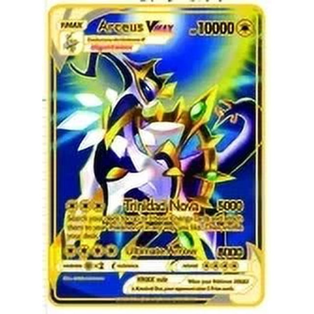 English 10000 Point Metal Card Gx Vmax Metal Cards Pikachu Charizard Gold Limited Edition Kids Gift Game Collection Card