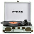 thumbnail image 6 of Udreamer Vinyl Record Player 3-Speed Turntable with Bluetooth,Suitcase Portable Vintage Audio Turntables,Mint Green, 6 of 13