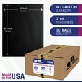 thumbnail image 3 of 60 Gallon Extra Large Contractor Trash Bags 3 Mil, Durable Heavy Duty Drum Liner, Made in USA, Tough Garbage Bags for Cleanups 3mil 41 x 55 (50 Bags), 3 of 6