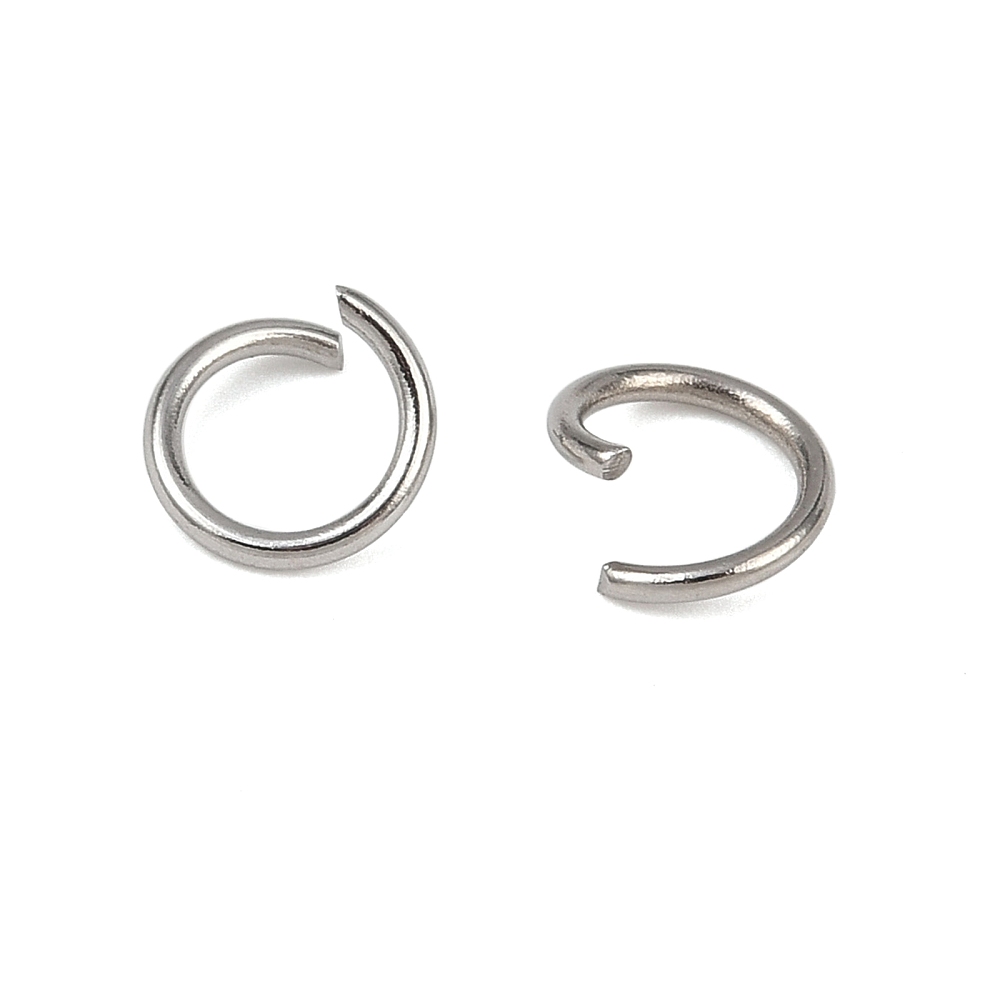 304 Stainless Steel Open Jump Rings Ring Stainless Steel color 7x1mm Inner Diameter: 5mm