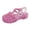 Pink, variant on Girls Crystal Jelly Sandals Closed Toe Hollow Out Shiny Summer Beach Shoes with Non-Slip Sole for Casual Daily Wear, Size 25-32 Kids