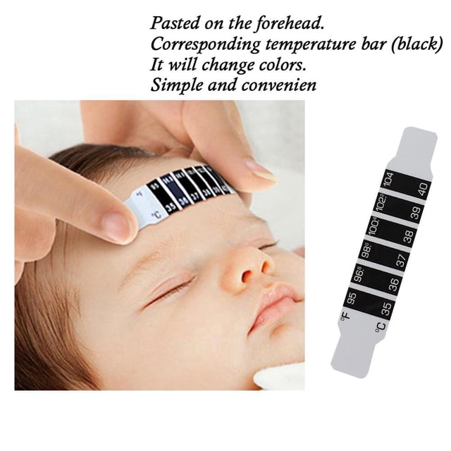 Termómetro de frente de bebé con cambio de color LCD Medidor de temperatura de cabeza pegajosa Ehuebsd cuidado belleza