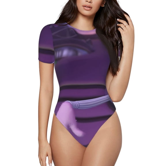 Lsque inside out 2 Women's Crew Neck Short Sleeve Bodysuit Basic T Shirts Tops Onesie Adult Cute Pajama-Large