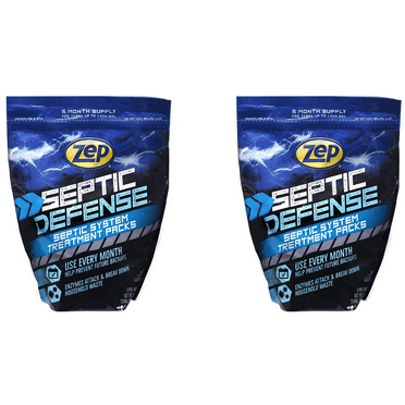 Zep Septic Defense Tank & Cesspool Treatment Packs - 12 oz (2 Pack) ECZSTP6 - Safe for all Pipes and Septic Systems
