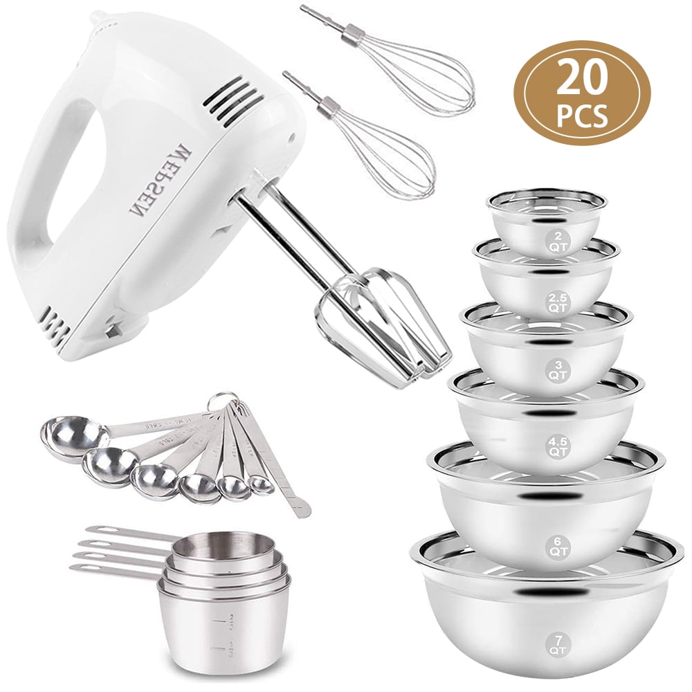 electric mixer bowl set