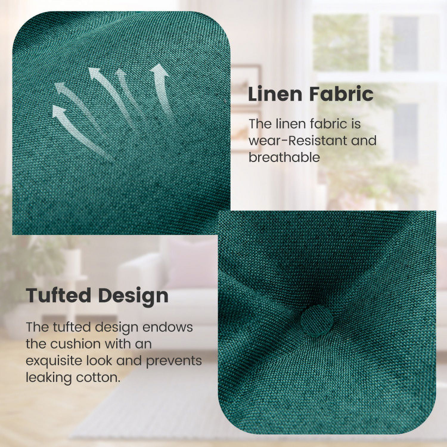 Aimee Lii 4 Pack 17.5" x 17" U-Shaped Chair Pads with Polyester Cover, Outdoor Patio Furniture, Green Aimee Lii 4 Pack 17.5" x 17" U-Shaped Chair Pads with Polyester Cover, Outdoor Patio Furniture, Green