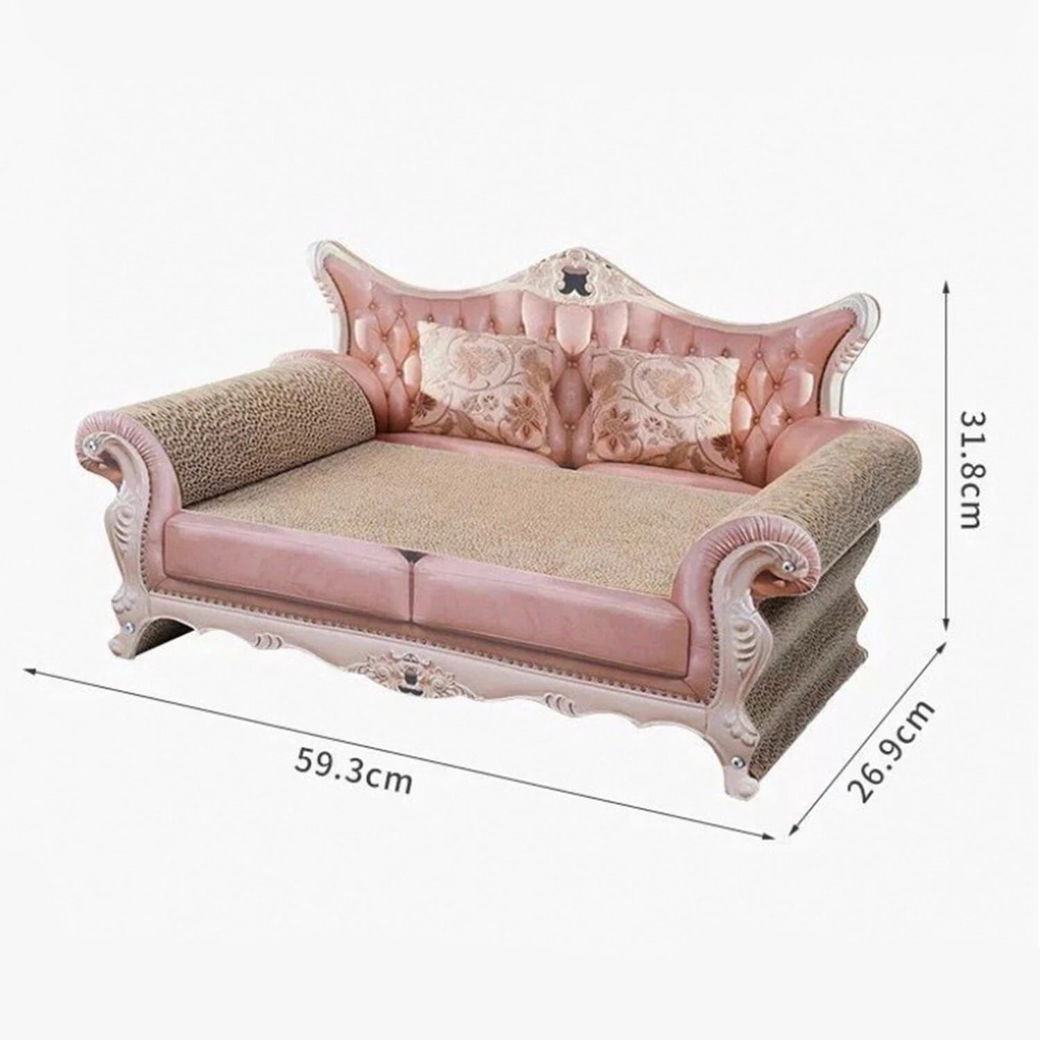 Cat Scratching Sofa 23 inch, Cardboard Cat Scratcher Couch Bed for Indoor Cats, Durable Lounge and Scratch Pad
