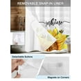 thumbnail image 3 of No Hook Shower Curtain with Snap in Liner,Watercolor Sunflowers Bees Waterproof Bath Curtain Double Layers with See Through Top Window,Sunshine Words on Plaid Hotel Shower Curtains 72x72in, 3 of 9