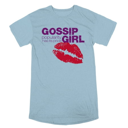 

Gossip Girl Lipstick Logo Women’s Light Blue Sleep Shirt -Medium