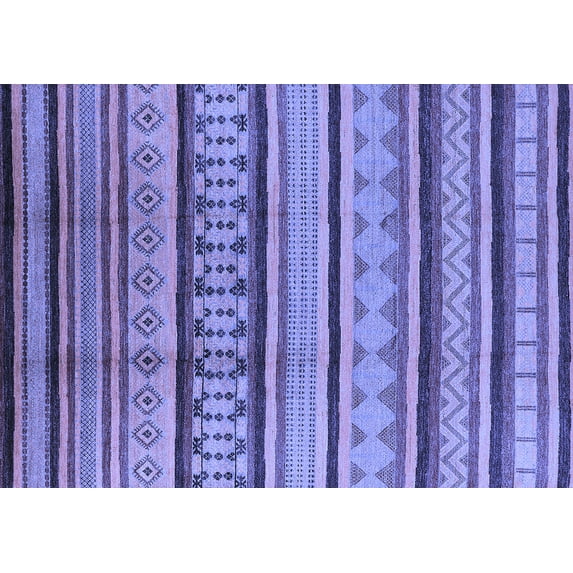 Ahgly Company Machine Washable Indoor Rectangle Southwestern Blue Country Area Rugs, 3' x 5'
