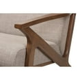 thumbnail image 6 of Baxton Studio Bianca Mid-Century Modern Walnut Wood Light Grey Fabric Tufted Lounge Chair, 6 of 7