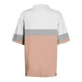 thumbnail image 3 of WREESH Women's Color Block Henley Shirts Short Sleeve Turndown Collar Button Blouse with a Trendy Color Block Design Casual Fashion Top Orange, 3 of 5