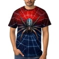 thumbnail image 3 of LAOLIUSN Men’s Graphic T-Shirt Spider Web Print, All Over Spider Pattern Tee, Short Sleeve Crewneck,Sizes S-4XL, 3 of 6