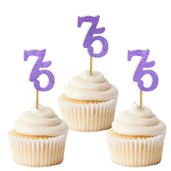 Darling Souvenir, Glitter Custom Day Number Cupcake Toppers, Birthday/ Retirement Party Dessert Decorations - Pack Of 40