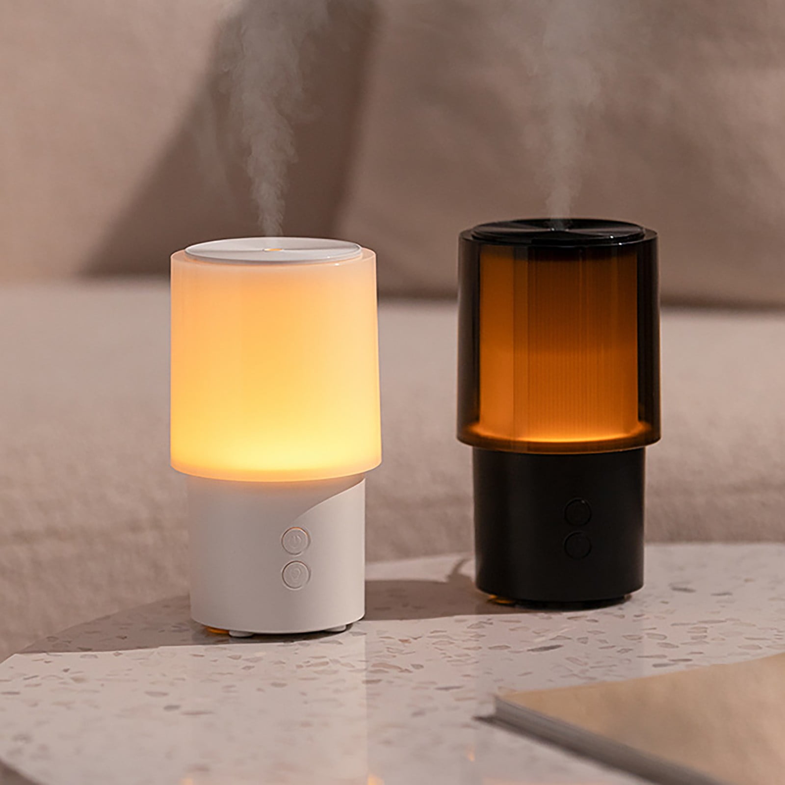 Gnwei Essential Oil Diffuser - 140ML Small Aromatherapy Diffusers with 3 Modes Sunset Lamp and Auto Off Protection, USB Powered Mini Cool Mist Humidifier for Home Bedroom Office Car