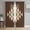 Brown, variant on Sheer Curtains 45 Inch Length 2 Panels Set for Kitchen, Green Brown Boho Semi Sheer Curtains for Windows, Country Simple Abstract Ethnic Geometric Voile Window Treatments Rod Pocket Curtain
