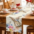 thumbnail image 5 of Bunny Easter Table Runner 90 Inches Long Farmhouse Dress Scarves, Vintage Spring Floral Blue Eucalyptus Leaves Dining Tablerunner for Coffee Table/Kitchen Island/Party Décor, 13" x 90", 5 of 8