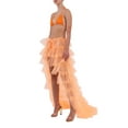 thumbnail image 2 of Fortune Women Tulle Skirt Solid Color Mesh Irregular Floor Length Party Skirt, 2 of 7
