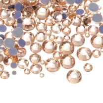 400 Pcs Hotfix Rhinestones Flatback Crystal Glass Gems with Clear Bag Nail Art Kit for Crafts Clothes DIY Decoration 5 Sizes (SS6-SS20 Set, Champagne)