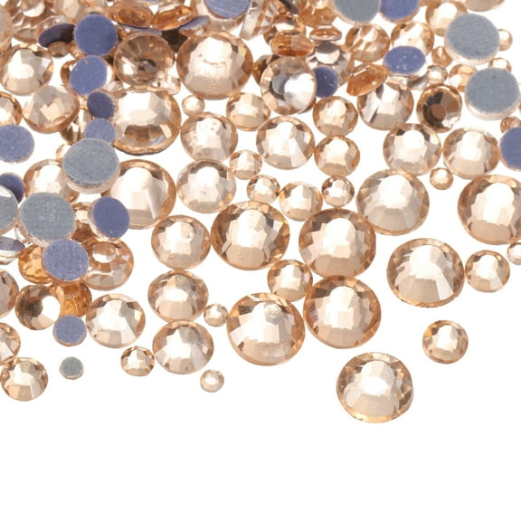 400 Pcs Hotfix Rhinestones Flatback Crystal Glass Gems with Clear Bag Nail Art Kit for Crafts Clothes DIY Decoration 5 Sizes (SS6-SS20 Set, Champagne)
