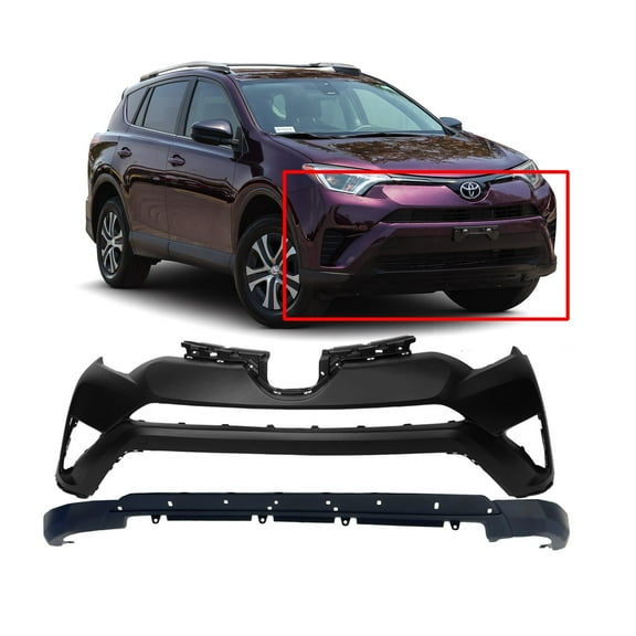 DCP Front Bumper Cover Kit for 2016-2018 Toyota RAV4 W/Fog TO1014105 TO1095208