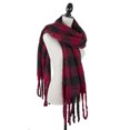 thumbnail image 2 of StylesILove Women Fluffy Buffalo Check Tassel Cozy Scarf Winter Shawl Fashion Wrap, 3 Colors (Red), 2 of 3