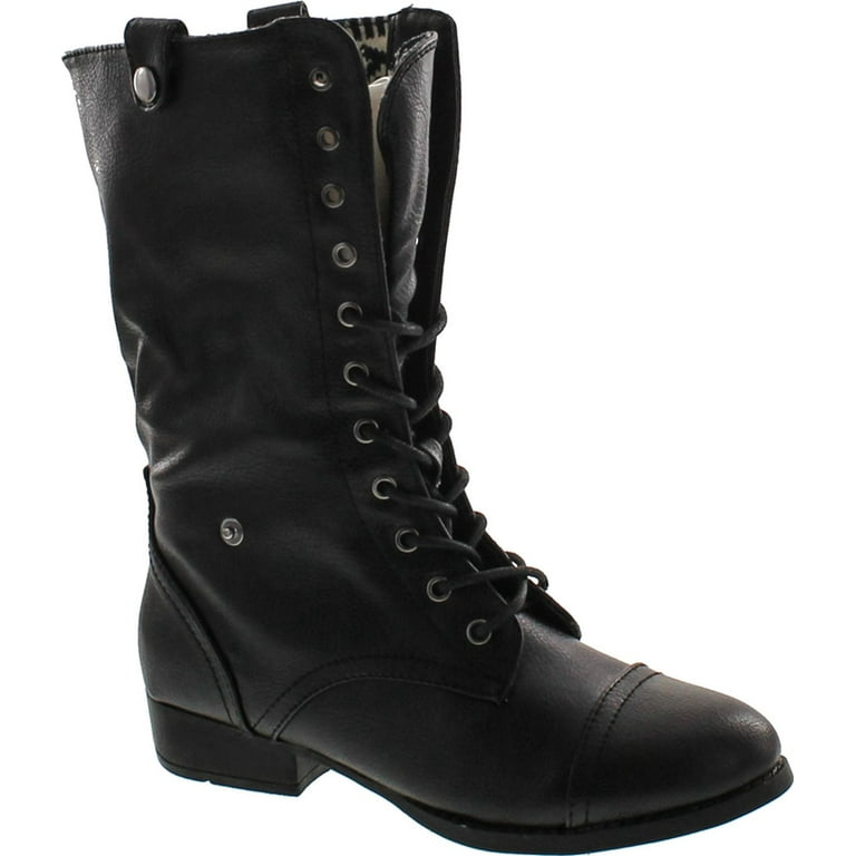 Sharper1 Lace Up Military Combat Boot Foldable Convertible Women
