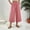 (Fashion 193)Pink, variant on Women's Elastic Waist Cropped Cotton Pants Loose Casual Culottes Breathable Comfortable Summer Bottoms