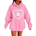 thumbnail image 2 of Women's Cozy Fleece Hooded Sweatshirt Long Sleeve Winter Warm Fall Casual Coat​​, 2 of 5