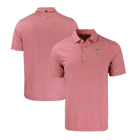 Men's Cutter & Buck  Red/White Cincinnati Reds Stars & Stripes Big & Tall Forge Eco Double Stripe Stretch Recycled Polo