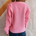 thumbnail image 3 of Women's V-neck Long-sleeved Floral Ornament Knitted Sweater Cardigan, 3 of 4