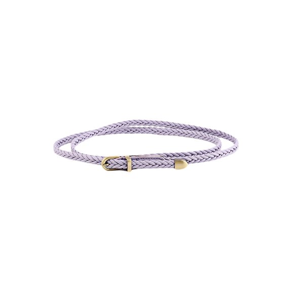 INSPIRE CHIC Women Skinny Braided Belt Woven - Pin Buckle Casual Waist Belt for Dresses Waist:26-33 Light Purple