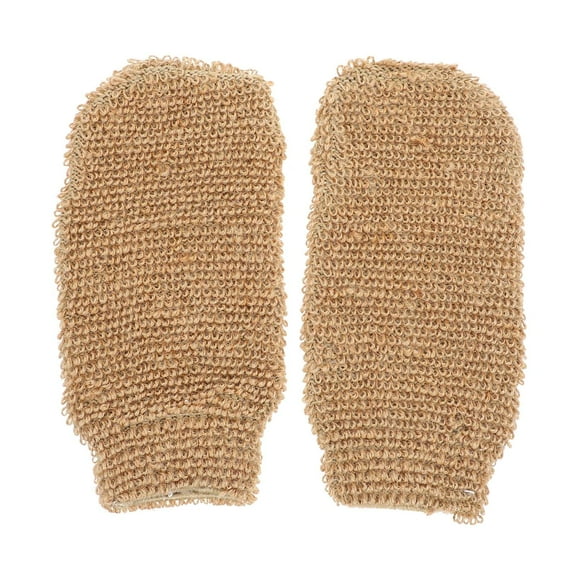 BESTOYARD 2Pcs Lightweight Brown Jute Bath Gloves for Shower Bath Supplies with Exfoliating Feature