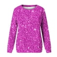 thumbnail image 4 of Bowake Sweat à Manches Longues à Sequins pour Femmes Col Rond Décontracté Hauts Pailletés pour Sortir Blouses de Fête, 4 of 4