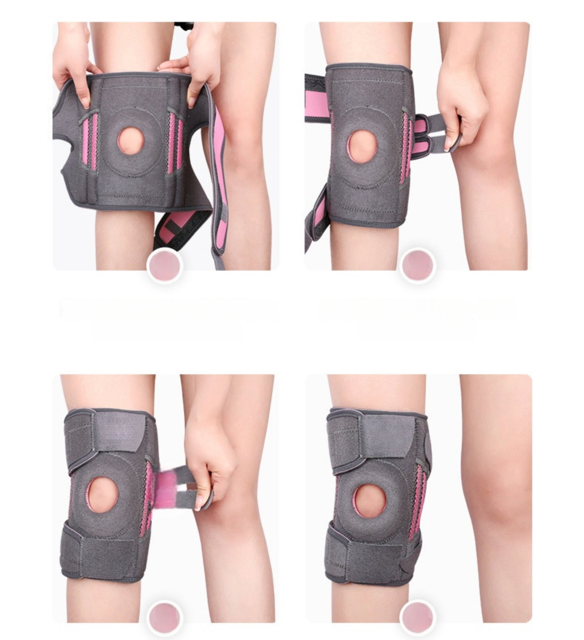 INSMART Knee Brace Meniscus Tear Support For Arthritis Acl, Mcl Pain Patented 4-way Adjustable Wraparound Strap Dual Side Stabilizer For Patella Stability Size (medium)